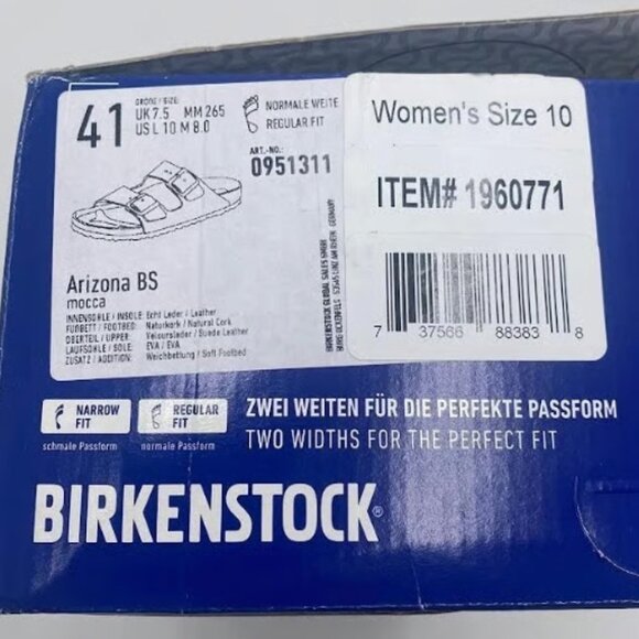 Birkenstock Arizona Bs Soft Footbed Mocca Suede 41 Reg - Picture 10 of 10